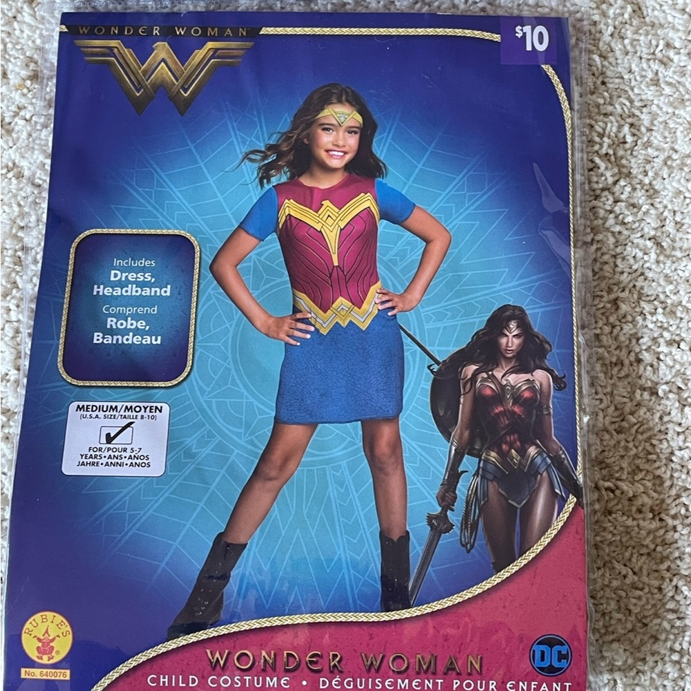 Wonder Woman costume. Medium. NEW. Smoke free and very clean home